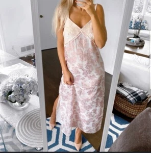 Zara Velvet Pink Floral Maxi Dress, UK Size M 10 New Jacquard Contrast - Picture 1 of 15