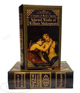 William Shakespeare Secret Storage Book Box Stash Box Faux Leather Over Wood - Picture 1 of 7