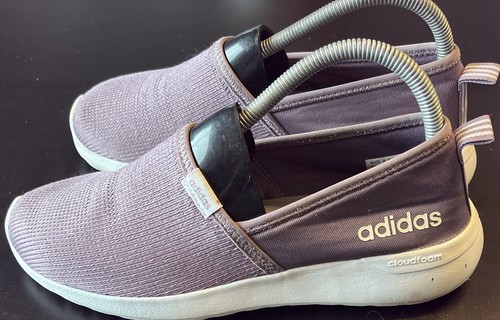 Mocassini donna 8 Adidas Cloudfoam Lite Racer slip on viola bianco FX3305