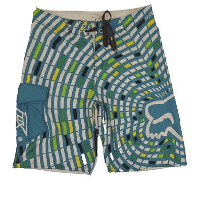 Fox Racing Board Shorts Shorts Men 33x11 Pastels Retro Spellout Cargo Drawstring - Image 1 of 4