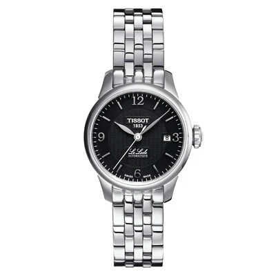 TISSOT LE LOCLE AUTOMATIC SMALL LADY (25.30) BLACK DIAL WATCH T41.1.183.54 - Image 1 of 3