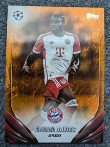 2023-24 TOPPS UEFA CLUB COMPETITIONS JADE ALPHONSO DAVIES ORANGE JADE#4#D15/25 - Picture 1 of 2
