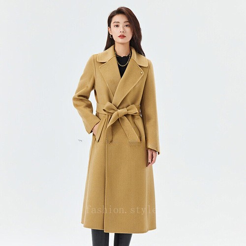 VETEMENTS Giacca lunga donna invernale cashmere caldo risvolto colletto caldo lungo lana trench coat