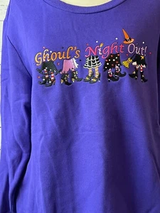 Quacker Factory Sweatshirt XL Extra Large Pullover Halloween Ghouls Night Out - Picture 1 of 11