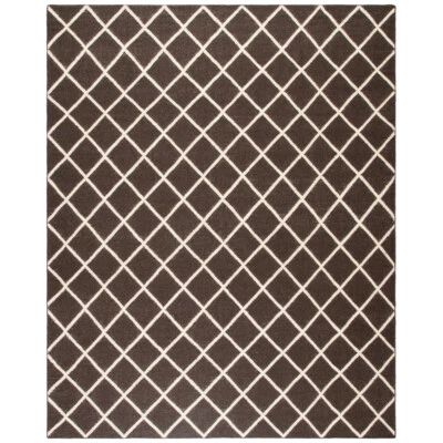 SAFAVIEH Dhurries DHU565C Handwoven Brown / Ivory Rug - Image 1 of 4