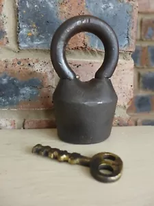 Antique Large Metal Padlock with one key working order over 0.8kg Collector DU12 - Picture 1 of 7