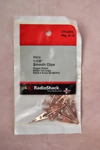 Pack of 10 Radio Shack Micro 1-1/8” Smooth Clips. Copper Plated, 5A. 270-0373 - Picture 1 of 2