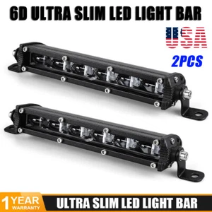 2pcs 7inch Slim LED Work Light Bar Driving Fog Lamp 4WD SUV ATV Offroad Truck - Picture 1 of 14