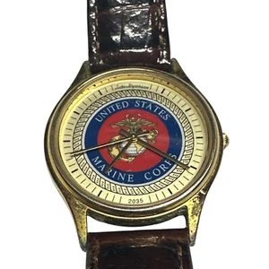 Vintage Jules Jurgensen Mens United States Marine Corps Watch - Leather Working - Picture 1 of 5