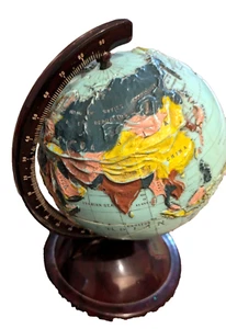 Scrivania World Globe Bank vintage primo risparmio federale Detroit vintage - Foto 1 di 11