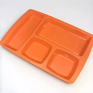 Vintage Lunch Tray Melamine Cafeteria Salmon Pink Excellent Condition - Picture 1 of 5