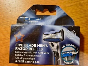 Superdrug Uomo 5 Cinque Lame Sistema di Rasatura 4 Cartucce Ricarica Lame Rasoio - Foto 1 di 2