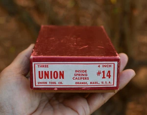 Single Union 4 inch #14  Inside Spring Calipers   Mass USA  No Box - Picture 1 of 6