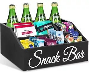 Snack Organizer For Countertop Wooden Snack Tray And Food Storage Organizer Bins - Picture 1 of 7