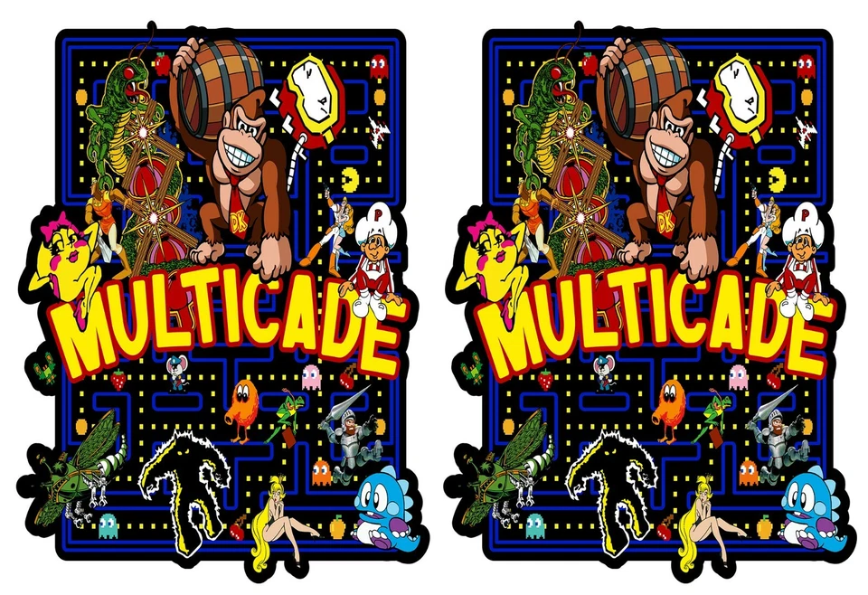 Mame Multicade Classics Side Art Arcade Cabinet Graphics Decals Stickers Set - Image 1 of 1