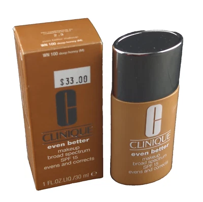 CLINIQUE Even Better Makeup Broad Spectrum Full Size "WN 100 DEEP HONEY (M)" NIB - Image 1 of 4