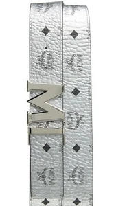 NEW MCM Claus Reversible Belt, One Size, METALLIC SILVER, MSRP$365 - Picture 1 of 2