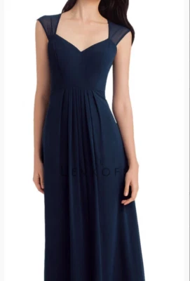 BILL LEVKOFF Charcoal Gray Chiffon Maxi Dress Formal Bridesmaid Prom Size 12 NWT - Image 1 of 4