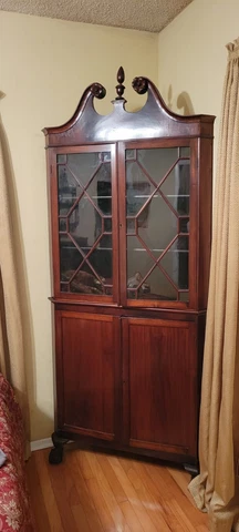 Antique Corner China Cabinet Cover