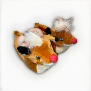 Good times Rudolph The Red Nosed Reindeer Slippers Women’s Size 6.5-7.5 M - Picture 1 of 3