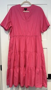 Who What Wear Pink Tiered Maxi Dress Size XXL 2XL Cotton - Picture 1 of 6