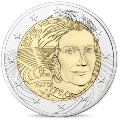 2018 France € 2 Euro UNC Uncirculated Coin - Simone Veil - Image 1 of 2