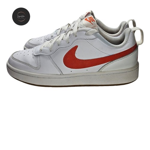 Scarpe da tennis unisex Nike Court Borough Low 2 bianco arancione BQ5448 TAGLIA 6 5Y