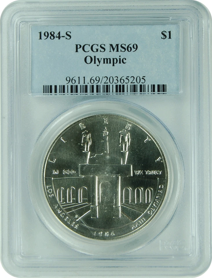 1984-S PCGS MS69 Olympic $1 SILVER Commemorative - Image 1 of 1