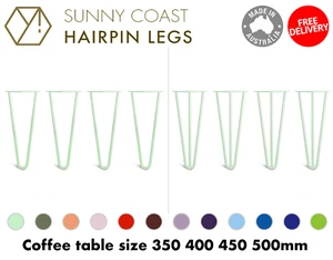 Hairpin Legs x 4 | Coffee table leg sizes | AUST Made | Designer Colours x 12 - Picture 1 of 35