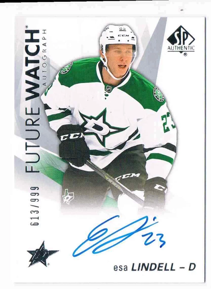 2016-17 SP AUTHENTIC ESA LINDELL ROOKIE AUTO 613/999 CS DALLAS STARS #123 - Image 1 of 2