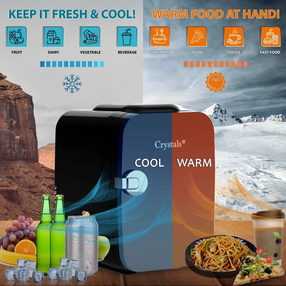 CRYSTALS Mini nevera portátil 4 L mesa eléctrica pequeño enfriador dormitorio hielo taquilla