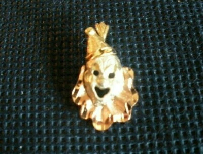 NEW 14K TRIGOLD Ma MICHAEL ANTHONY CLOWN FACE PENDANT 1.9 GRAMS-15/16"  NO CHAIN - Image 1 of 4