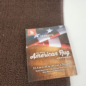 New! Pair of Mohawk Great American Rugs 17.4" X 30" Brown Accent Rug Made in USA - Picture 1 of 2