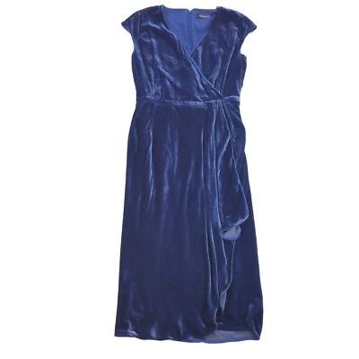 Magaschoni Нью-Йорк бархата надежном платье размер 6 женщин синий вечеринки коктейль Midi M - Изображение 1 из 4