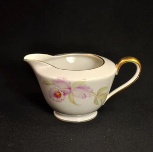 Bavaria Tirschenreuth Creamer #1148 Purple Orchids w/Gold 1927-1969 Flat Rim Top - Picture 1 of 12