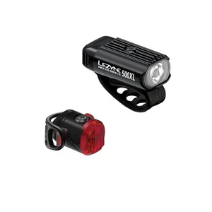 Lezyne Hecto Drive 500XL Front and Femto USB-C Rear Light Pair - Black |Road MTB - Picture 1 of 4