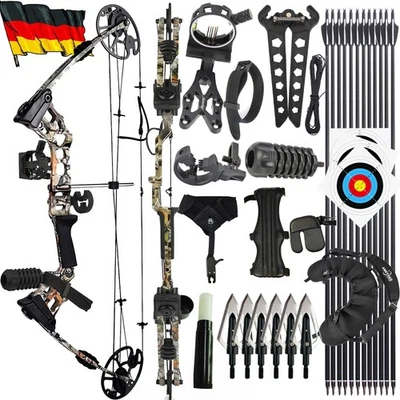 Compoundbogen Set 20-70lb Bogenschießen Klingenpfeilspitzen Sportbogen Jagdbogen - Bild 1 von 4