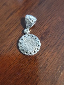 John Hardy round diamond pendant in sterling silver and 18k .11ct - Picture 1 of 4