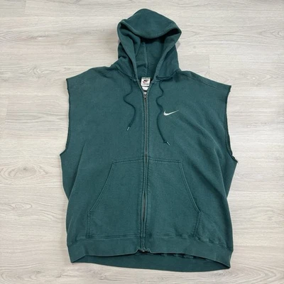 Vintage Made In USA Nike Mini Swoosh Full Zip Hoodie Green Size XL Made In USA  - Image 1 of 4