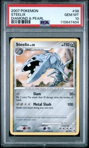 PSA 10 GEM MINT Steelix 38/130 Rare 2007 Pokemon Diamond & Pearl Base *POP 2 - Picture 1 of 2