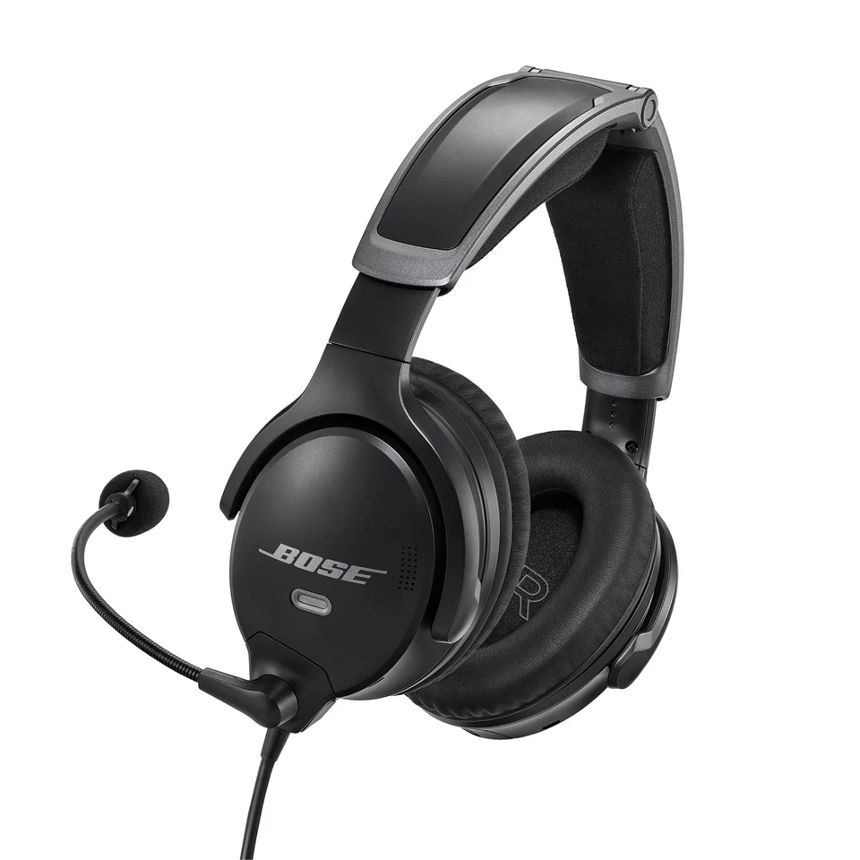 Bose A20 Aviation Headset with Bluetooth Dual Plug Cable - Black