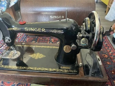 vintage ancien MACHINE à COUDRE  1935 portable coffret SINGER SIMANCO UK - Photo 1/4