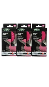 3 Pack Curad Performance Series Sports Tape Pink Black 2 1.5"x10yd Firm Support - Picture 1 of 8