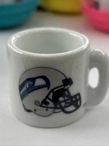 VINTAGE NFL MINIATURE MINI COFFEE CUP MUG - Seattle Seahawks - 1 1/2" - Picture 1 of 3