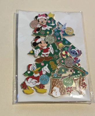 Disney 6 Pin Set 56466 Stitch Chip Dale Donald Christmas 2005 JDS Japan Le 1200 - Image 1 of 2
