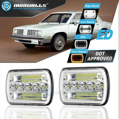 Faróis de LED Hi-Lo DRL sinal de seta para Oldsmobile Omega 1981-1984 7x6" 5x7" - Imagem 1 de 4
