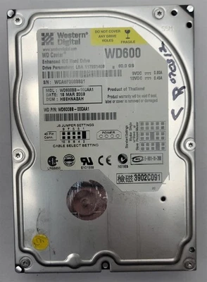 Western Digital WD600BB-00CAA1 HDD, 60 GB , IDE/ATA/ATAPI-5, 3.5"- Tested w/pics - Image 1 of 4