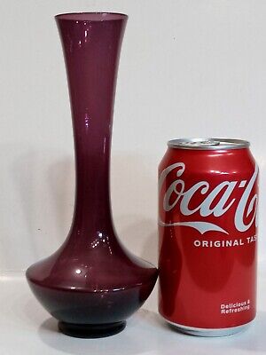 Vintage 8  Purple Amethyst Glass Asian Style Bud Vase • 14.95$