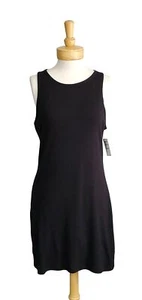 bp. Neu mit Etikett Nordstrom schwarzes ärmelloses geripptes Strick-Minikleid mit Rundhalsausschnitt Größe Large - Bild 1 von 4