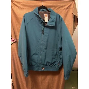 Carhartt Vintage J72 DLT Turquoise Wind Resistant Fleece Lined Jacket Size Large - Bild 1 von 8